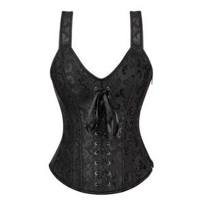 𝅺CORSETS, Overbust Bustier Top Sexy - Black